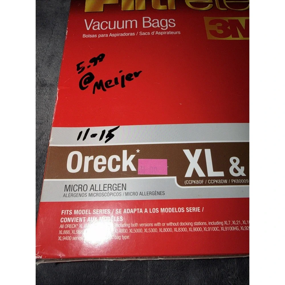Filtrete Compatible for Oreck XL & CC Allergen Vacuum Bag (3-Pack) 68710A  @51
